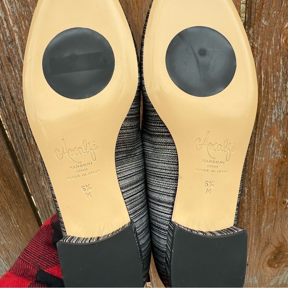 Rangoni Amalfi Women’s Silver Gray Mito Pump Block Heel Leather Italy Size 6.5 - Picture 7 of 12